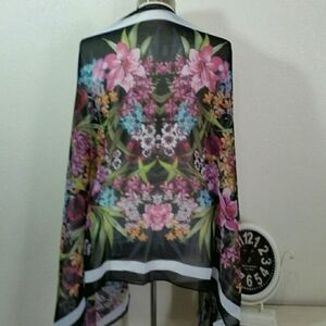 SLINKY BRAND Sheer Floral Scarf - EUC